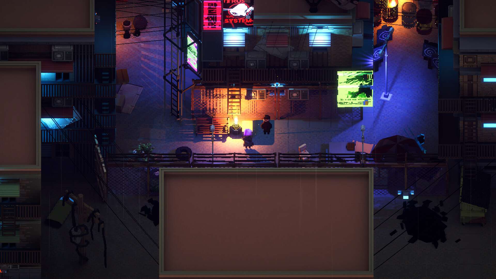 Overdawn screenshot of the Andrean slums